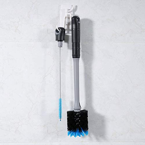 2-in-1 Water Bottle Brush and Straw Cleaner Brush, Long Handle Water Bottle Scrubbing Brush for Water Bottles, Glasswares, Mugs, Flasks, Tumblers and Kitchen Sink