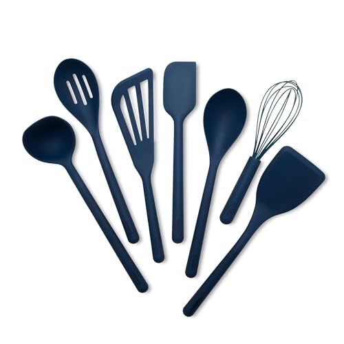Silicone 7 Piece Cooking Utensil Set (7 Piece Utensil Set / Oxford Blue)