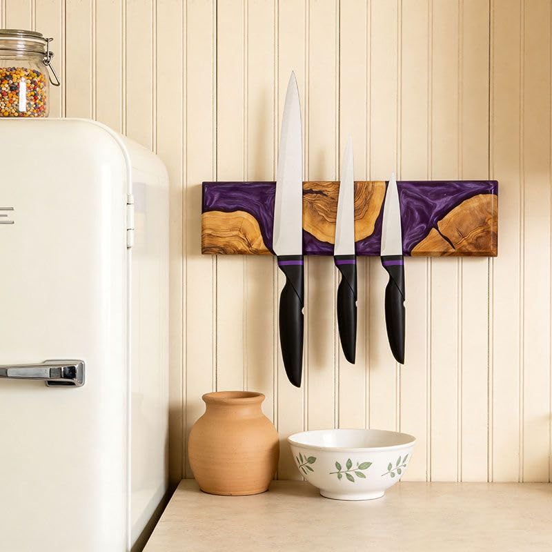 15.7 Inch Magnetic Knife Holder for Wall (Purple / 15.7in)