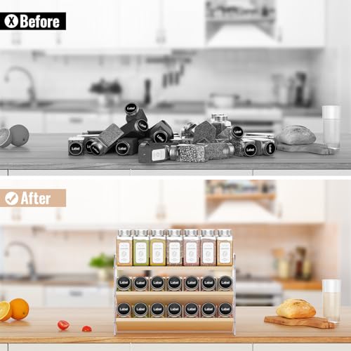 Wooden Spice Rack Organizer for Cabinet