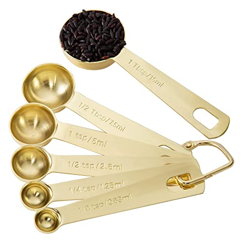Gold Measuring Spoons (C - Gold / 6pcs)