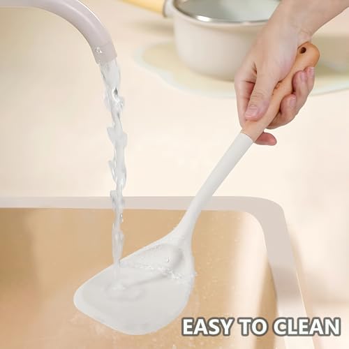 Silicone Kitchen Utensils Set of 4 (Large 4-Piece Set / White)