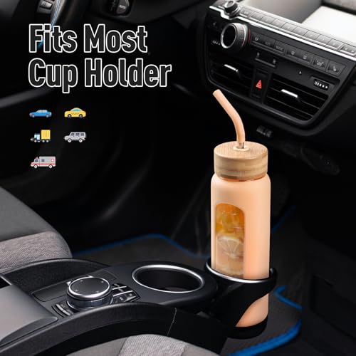 Glass Water Bottle with Straw and 2 Lids