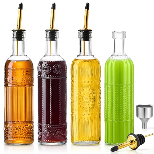 4 Pcs Olive Oil Dispenser Bottle for Kitchen (Round)