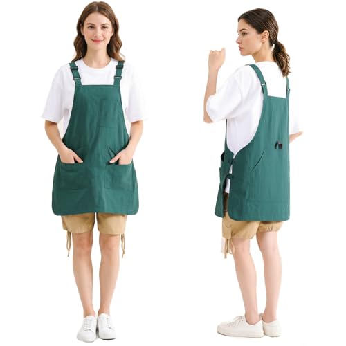 Waterproof Apron with Pockets for Women Cooking Painting Baking Gardening