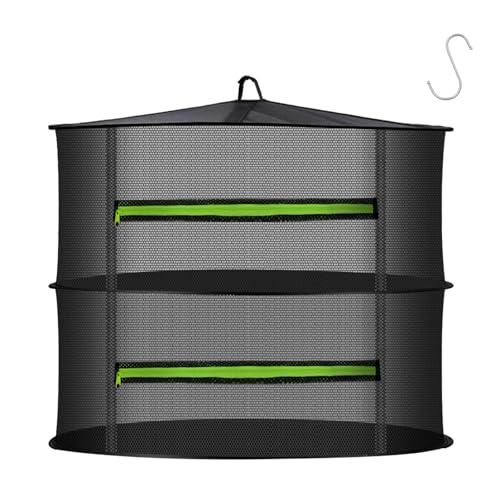 Hanging Mesh Herb Drying Rack with Zipper and Shears for Plants