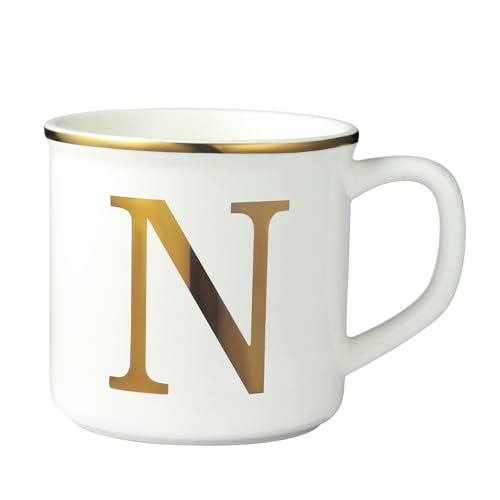 16 oz White Ceramic Coffee Mug with Initial Letters