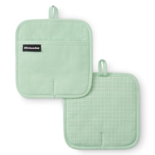 Gourmet Series Gridlines Pot Holders 2 (Pistachio Green)