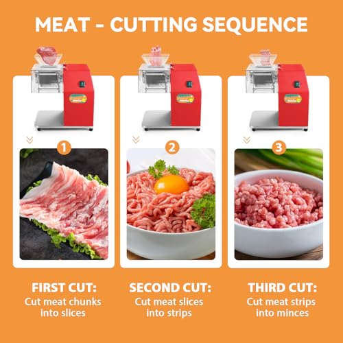 850W Commercial Meat Cutter Machine (Meat thickness: 2.5mm)