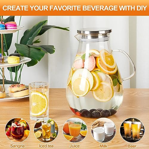 Glass Pitcher with Lid
