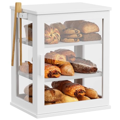 Bread Box for Kitchen Countertop (White / Medium)
