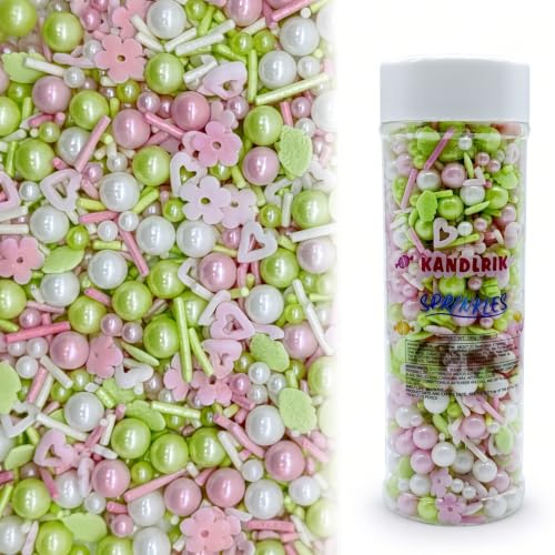 Sprinkles Candy Mix Size Edible Pearls Cake Decorations Cupcake Toppers Cookie Decorating Perfect for Wedding Party Valentine Halloween Christmas Supplies 4.58OZ