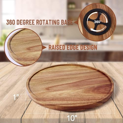 Acacia Wood Lazy Susan Organizers