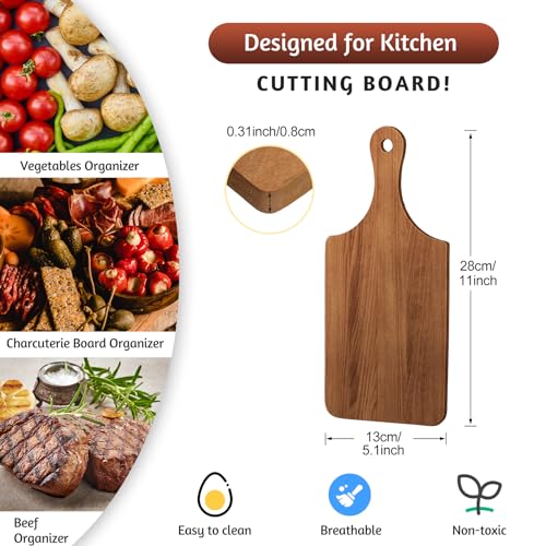 12 Pcs 11 x 5 Inch Acacia Wood Cutting Board with Handle (11"L x 5"W)