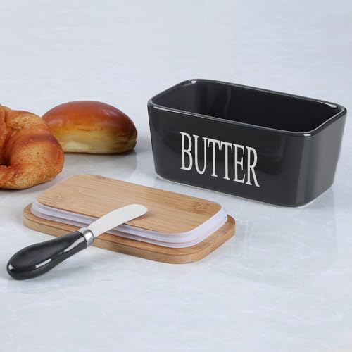 Large Butter Container Keeper Storage with Stainless Steel Butter Knife Spreader