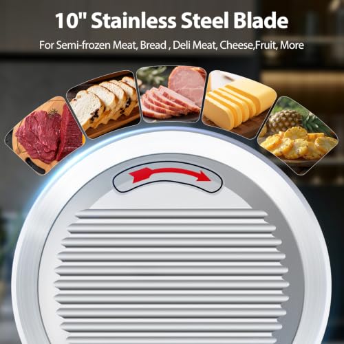 10 inch Commercial Meat Slicer 240W 0 (Silver / 10 inch)