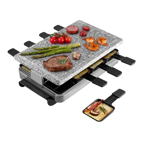 8 Person Classic Raclette with Reversible Cast Iron Grill Plate