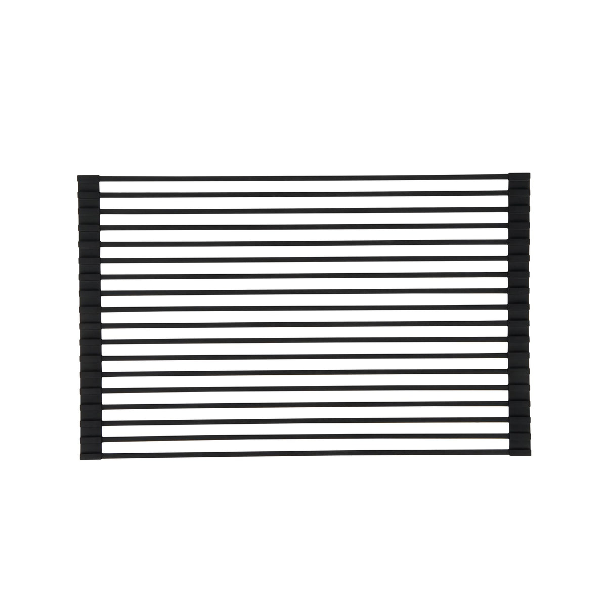 Black Steel Over Sink Roll Up Drying Rack (Black / 20.5" x 13")