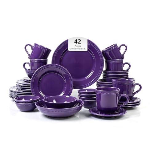 HomeVSS Piece Pearl Dots Stoneware Dinnerware Set