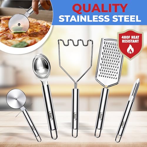 50 PCS Silicone Kitchen Utensils Set Complete Kitchen Set (Blue)