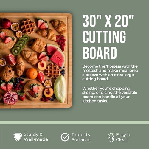 Extra Large Cutting Board for Kitchen 30 X 20 for Kitchens (30"L x 20"W)