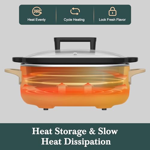MAGNIFIQUE 6 Quart Programmable Slow Cooker Removable Healthy Nonstick Pot