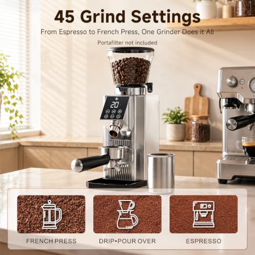 Electric Conical Burr Coffee Grinder (Silver)
