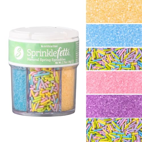 Sprinkles 6 Cell Edible Sprinkle Mix Jimmies Perfect for Cake Decorations Baking Ice Cream Cookies Cupcake Topper