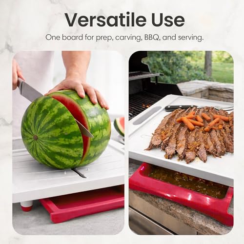 Extra Large Cutting Board with Juice Groove (Red / 20.3"L x 13"W)