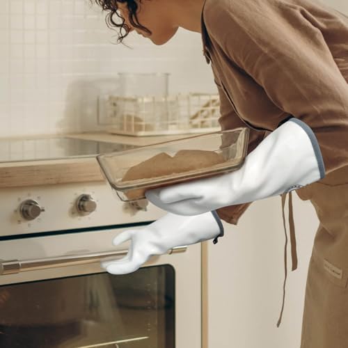 Silicone Oven Gloves (White Standard / 9/L)