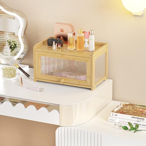 Bamboo Bread Box for Kitchen Countertop (Natural)