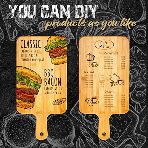 10 Pcs Wood Cutting Board with Handle 15.7 x 7.8 Inch Bamboo Wooden Serving Kitchen Chopping Boards for Pizza (15.7"L x 7.8"W / Bamboo)