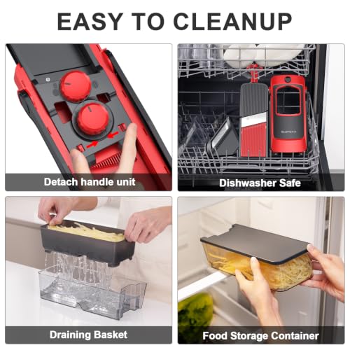 Safe Mandoline Slicer (4V RED)