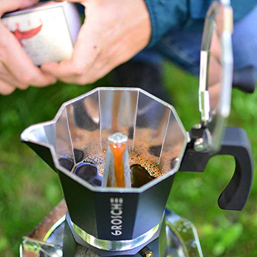 Milano Stovetop Espresso Maker Moka Pot 9 espresso Cup 15.2oz Black (9 espresso cups / Black)