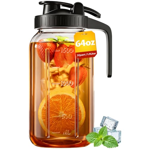 64 oz Mason Jar Pitcher with Lid