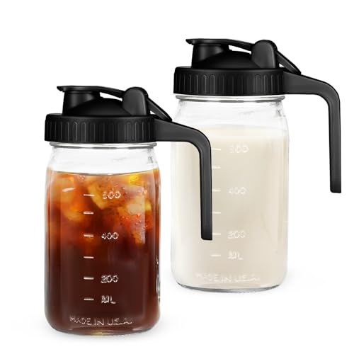2 pack Glass Pitcher Jar with Lid