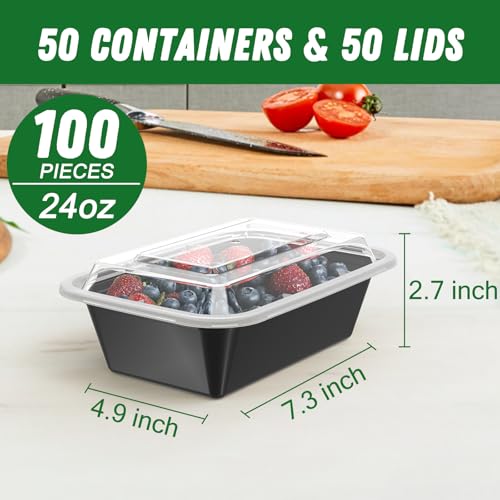 Meal Prep Containers with Lids 24 oz
