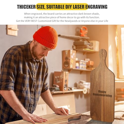 12 Pcs 17 x 6 Inch Acacia Wood Cutting Board with Handle (17"L x 6"W)
