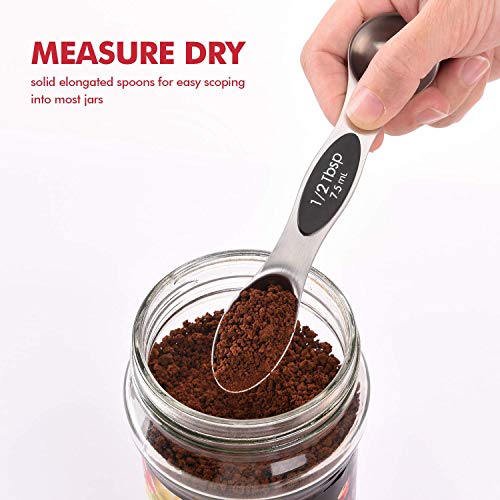 Measuring Cups and Magnetic Measuring Spoons Set (Black)