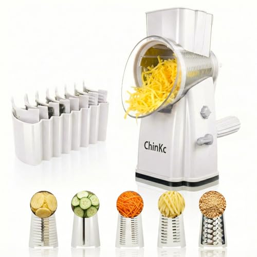 Upgrade Rotary Cheese Grater Shredder with Handle