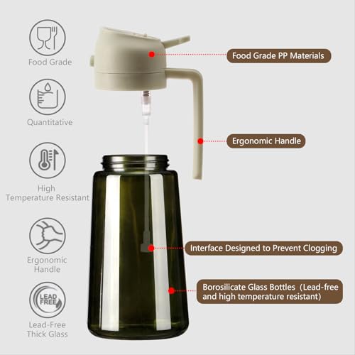 2PCS Olive Oil Dispenser and Oil Sprayer (Black&White / 2 Pack)
