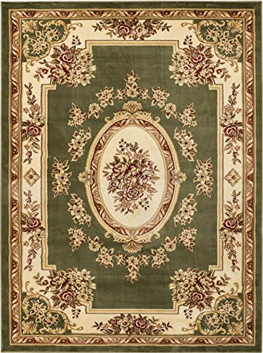 Pastoral Medallion Brown French Area Rug European Floral Formal Traditional Area Rug Easy Clean Shed Free Modern Classic Contemporary Thick Soft Plush Living Dining Room Rug