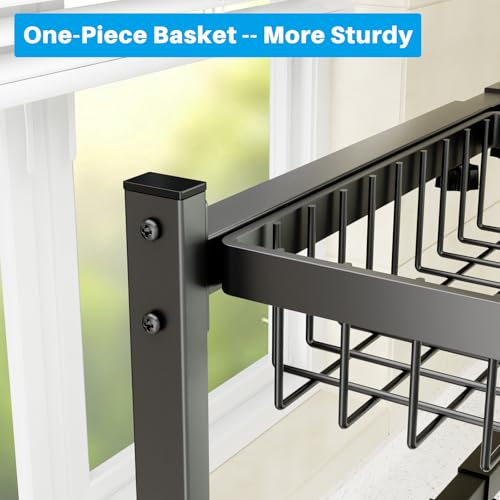 4 Baskets 2 Tier Over The Sink Dish Drying Rack (Black / 2 tiers 4 baskets)