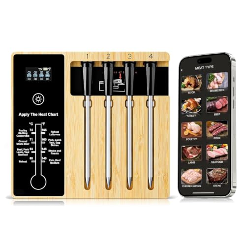 Smart Wireless Meat Thermometer with Thinnest Probe