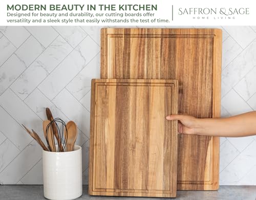 Saffron & Sage Extra Large Wood Cutting Board (23"L x 17"W)