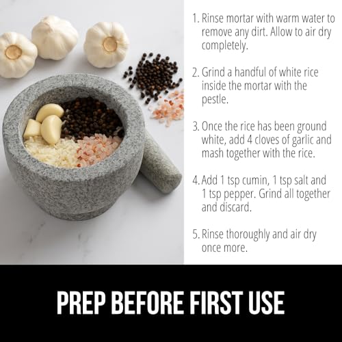 Natural Granite Stone Lab Mortar and Pestle Set (Unpolished Gray / 2 Cup)