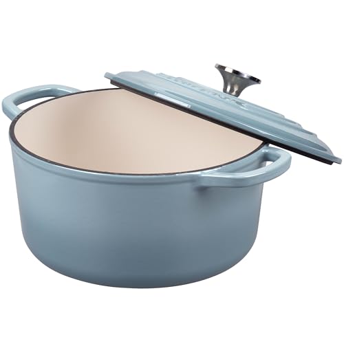 Enameled Cast Iron Dutch Oven Pot with Lid (4.5 QT / Sea salt)