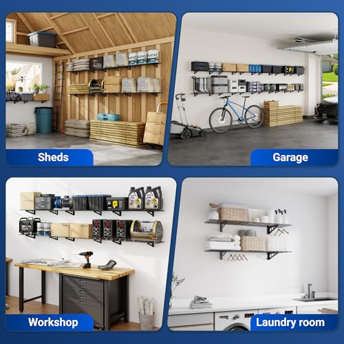 Fleximounts ' X Black 2 Pack Ft Inch by Wall Shelf Garage Storage Rack