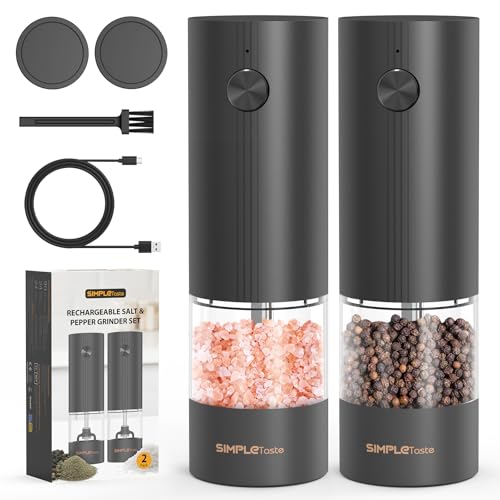 Electric Salt and Pepper Grinder Set with LED Light