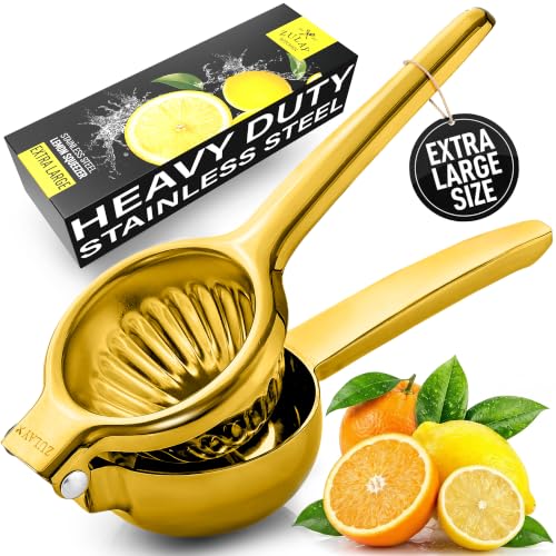 Zulay Lemon Squeezer Stainless Steel with Premium Heavy Duty Solid Metal Squeezer Bowl
